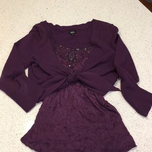 2 pc camisole & crop sweater